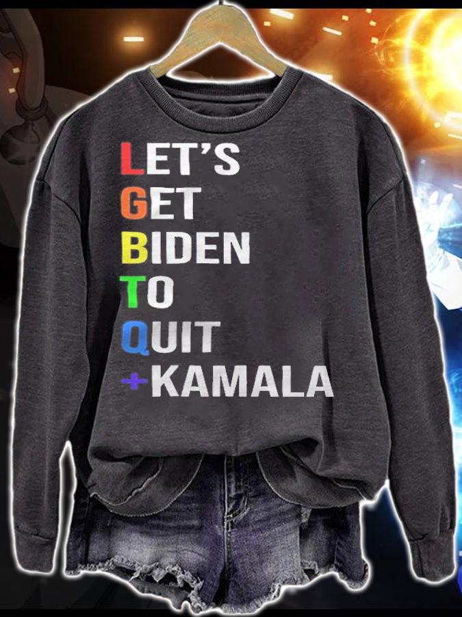 LGBTQ Let's Get Biden To Quit Kamala Shirt sweatshirt