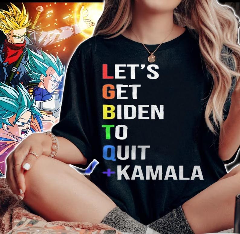 LGBTQ Let's Get Biden To Quit Kamala Shirt woman shirt