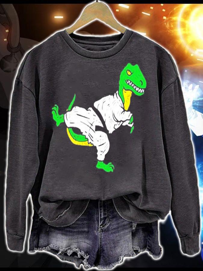 Trex Karate Taekwondo Black Belt Funny Dinosaur Martial Arts T-Shirt sweatshirt