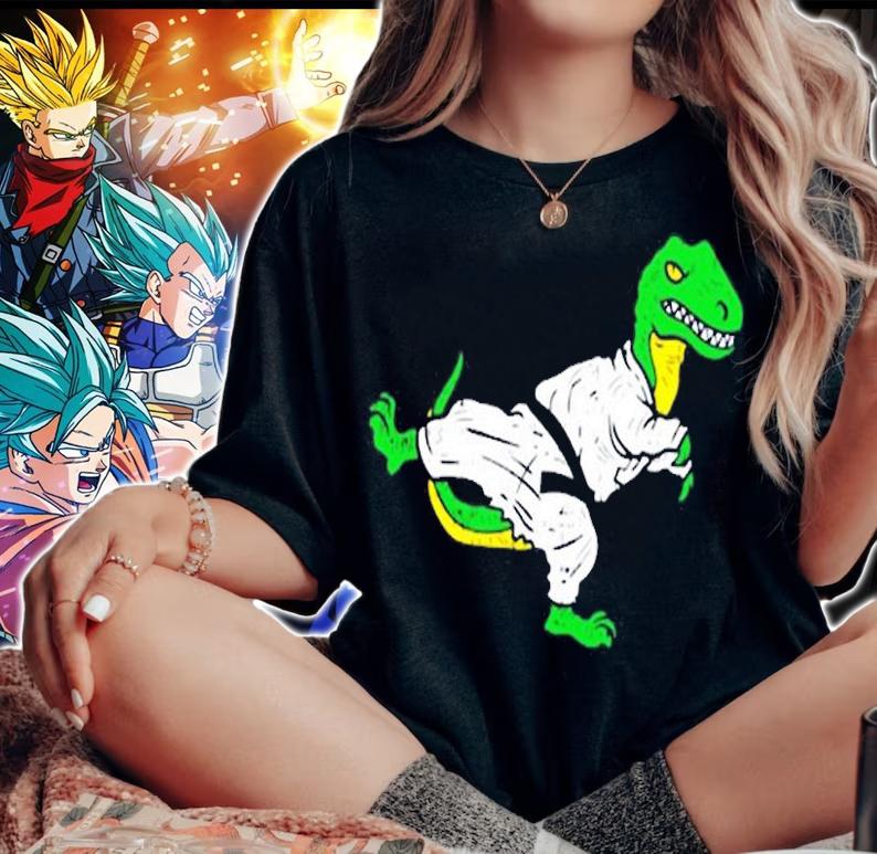 Trex Karate Taekwondo Black Belt Funny Dinosaur Martial Arts T-Shirt woman shirt