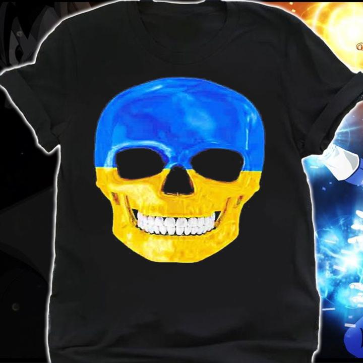 Ukraine Flag Skull Gift For Ukrainian With Roots From T-Shirt shirt