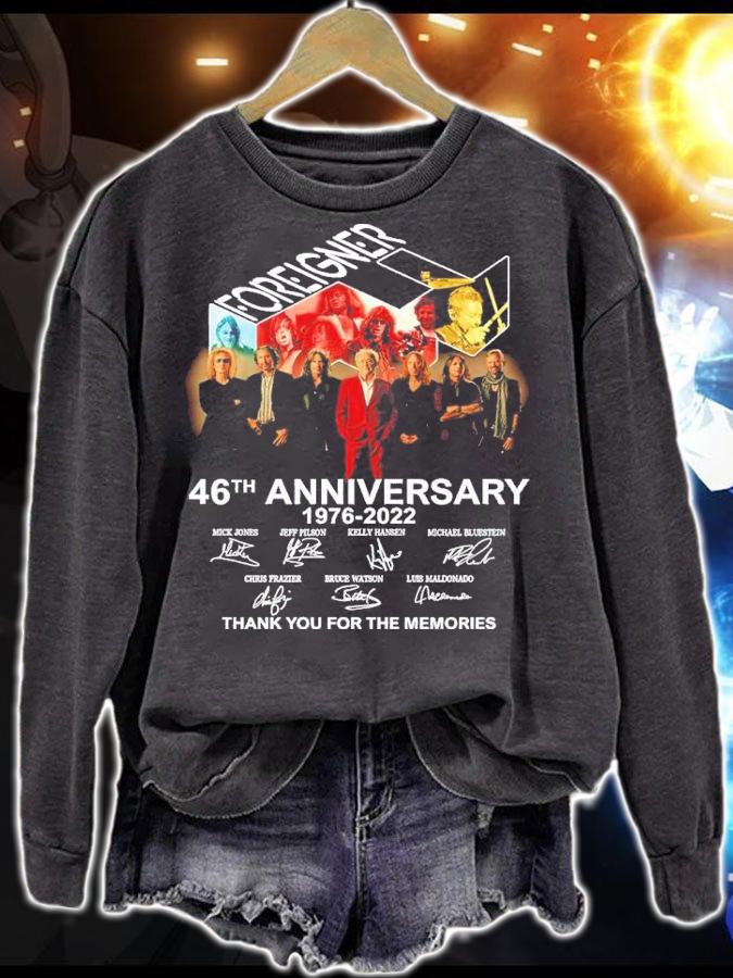 Foreigner Band 46th Anniversary 1976 2022 Signatures Thank You For The Memories t-shirt sweatshirt