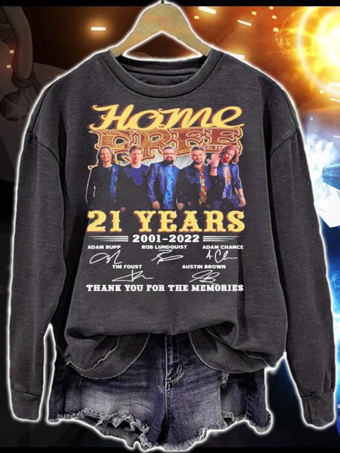 Home Free Band 21 Years 2001 2022 Signatures Thank You For The Memories t-shirt sweatshirt