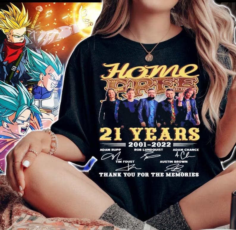 Home Free Band 21 Years 2001 2022 Signatures Thank You For The Memories t-shirt woman shirt