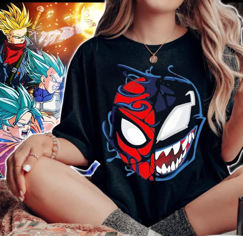 Marvel Spider-man Maximum Venom Spider-man Big Face Shirt woman shirt