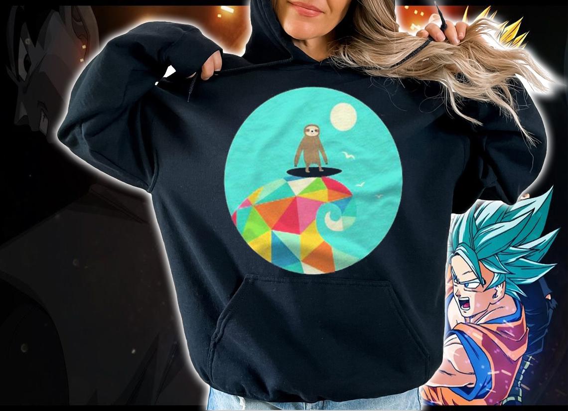 Surfing Sloth Beach Waves Shirt hoodie
