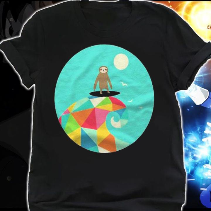 Surfing Sloth Beach Waves Shirt shirt