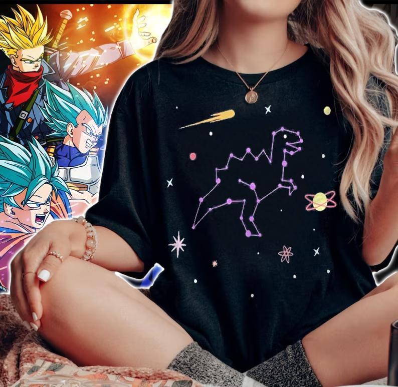 Dinosaur Star Constellation T-Rex Star Sky Shirt woman shirt
