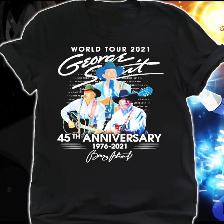 George Strait World Tour 2021 45th Anniversary 1976 2021 Signature t-shirt shirt
