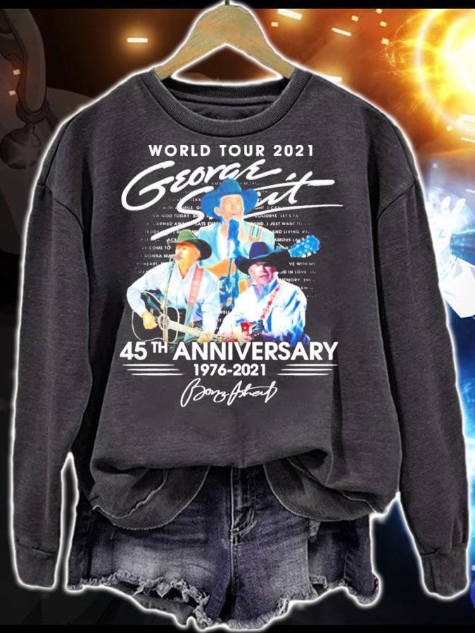 George Strait World Tour 2021 45th Anniversary 1976 2021 Signature t-shirt sweatshirt