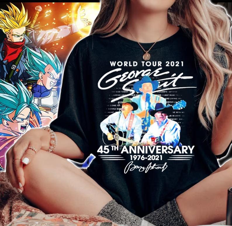 George Strait World Tour 2021 45th Anniversary 1976 2021 Signature t-shirt woman shirt