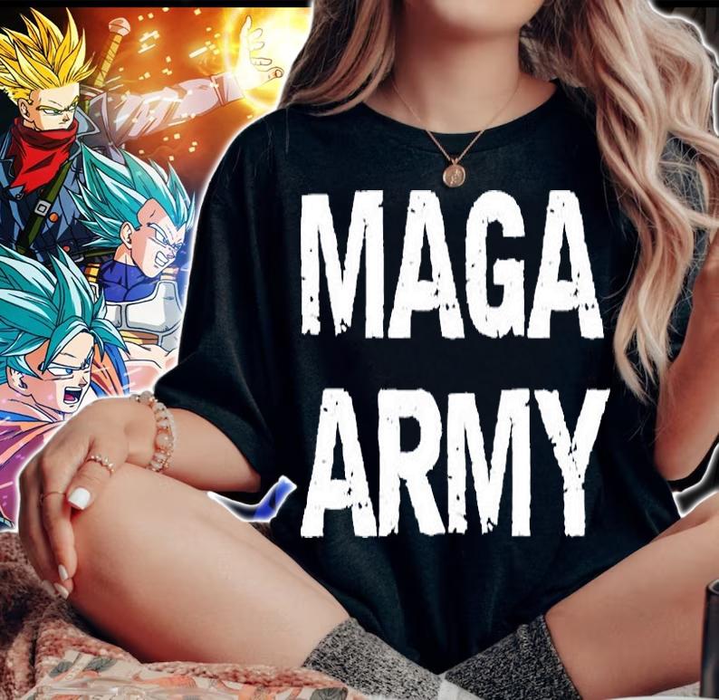 MAGA Army White Print T-Shirt woman shirt