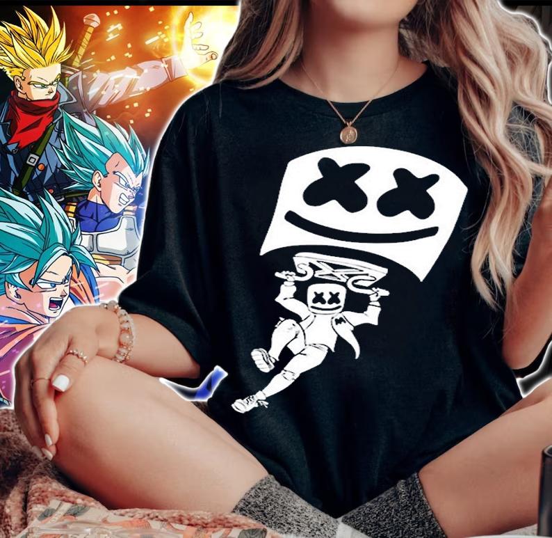 Marshmallow Dancing DJ Music T-Shirt woman shirt
