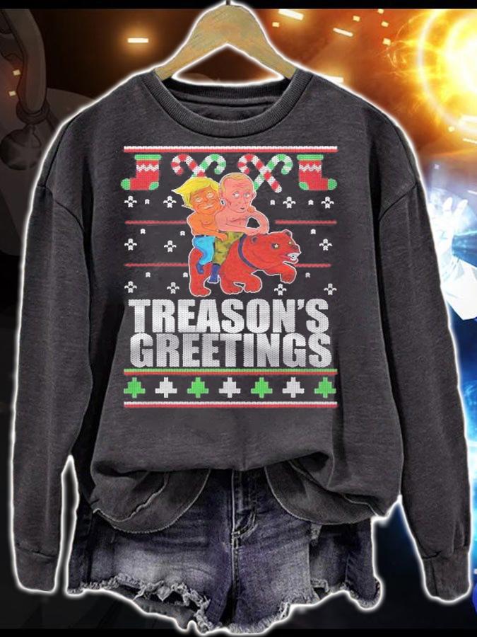 Treasons Greetings Trump and Putin Ugly Christmas Sweater t-shirt sweatshirt