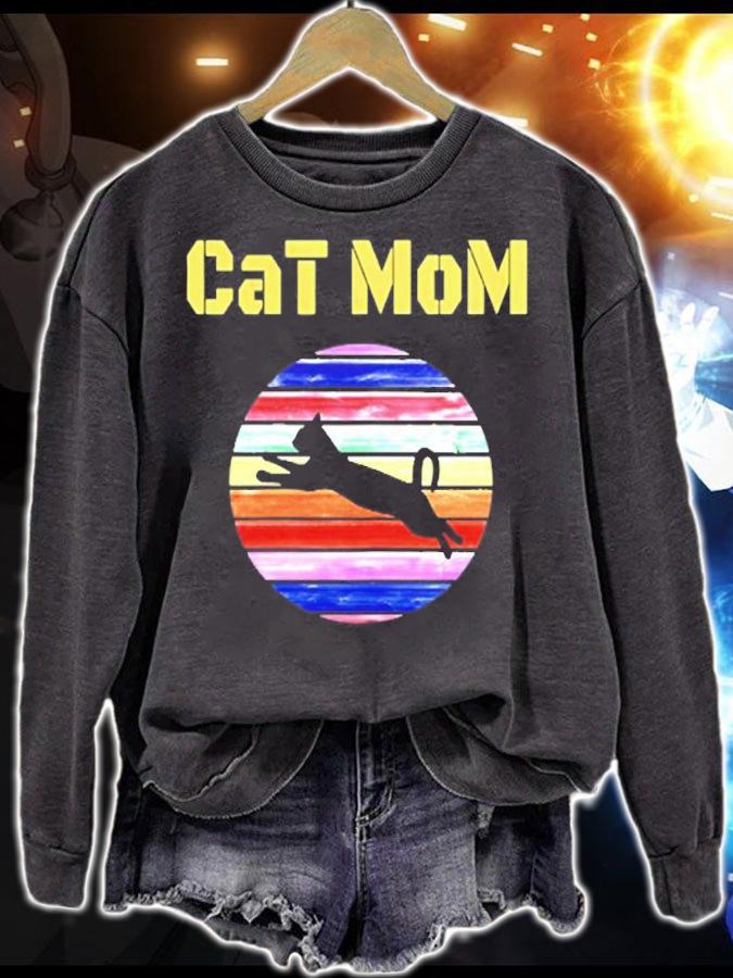 Womens Kitty Cat Mom Pet Lovers T-Shirt sweatshirt