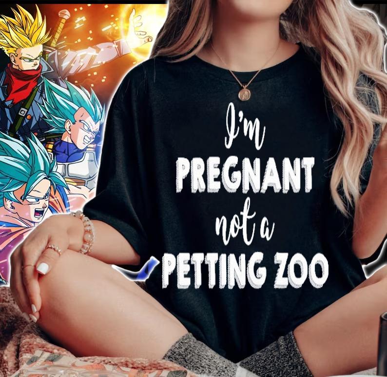 Womens Pregnant Mom Not Petting Zoo Funny No Touching Baby Bump Shirt woman shirt