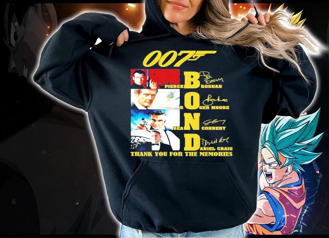 007 Bond signatures thank you for the memories t-shirt hoodie