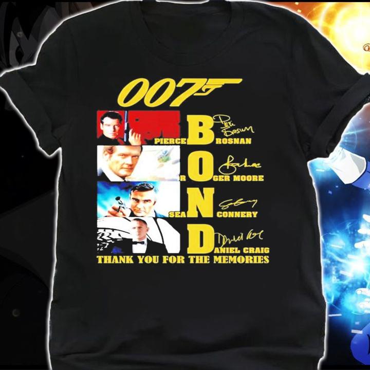 007 Bond signatures thank you for the memories t-shirt shirt