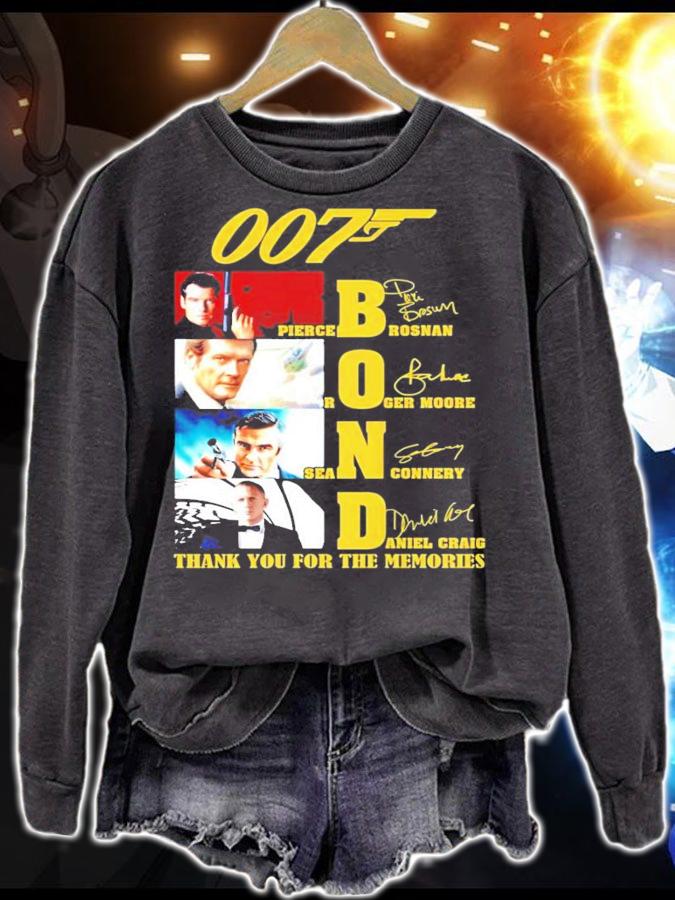007 Bond signatures thank you for the memories t-shirt sweatshirt