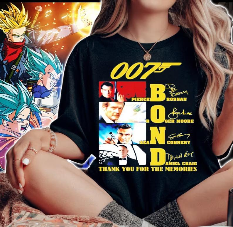 007 Bond signatures thank you for the memories t-shirt woman shirt