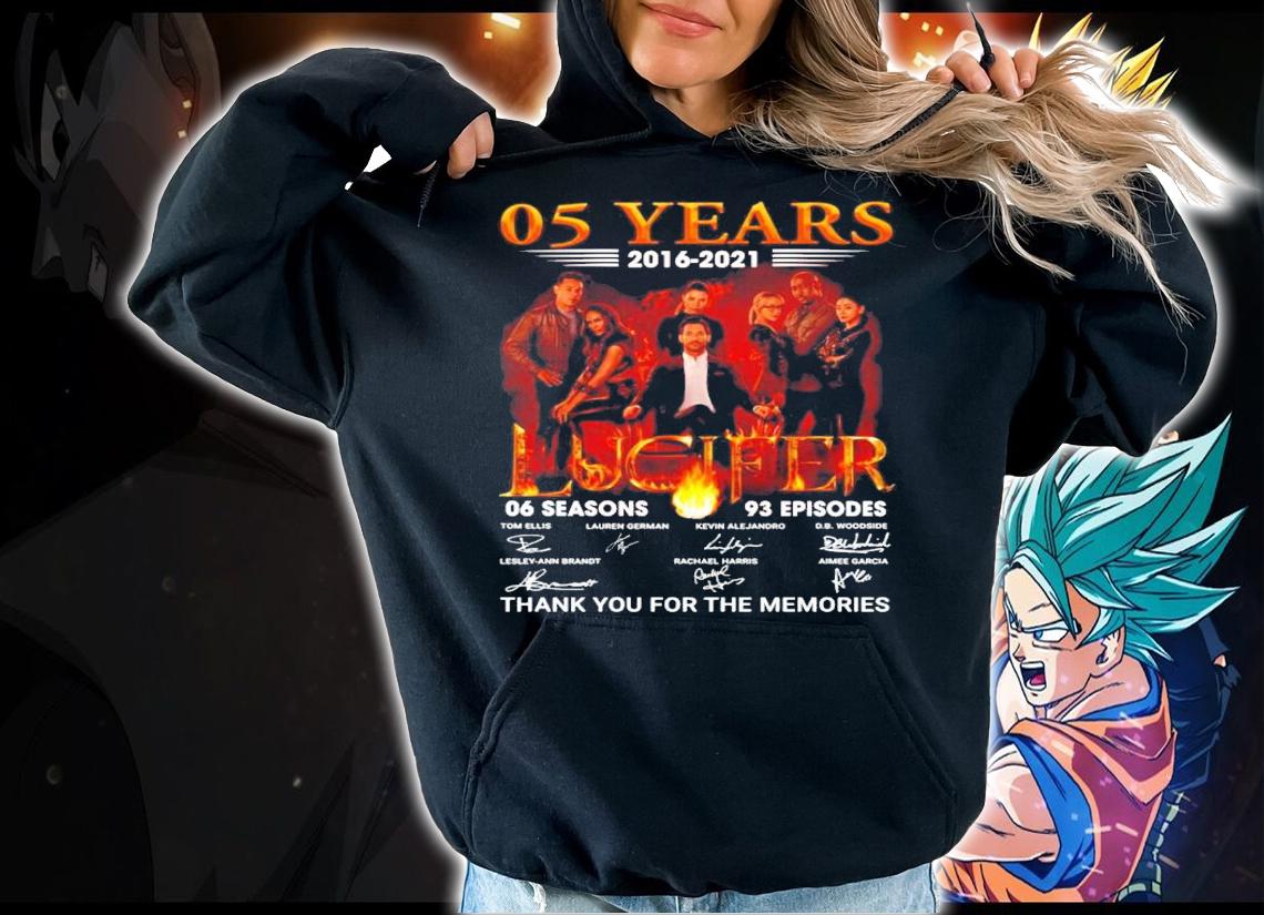 05 years 2016 2021 Lucifer 06 season 93 episodes signatures t-shirt hoodie
