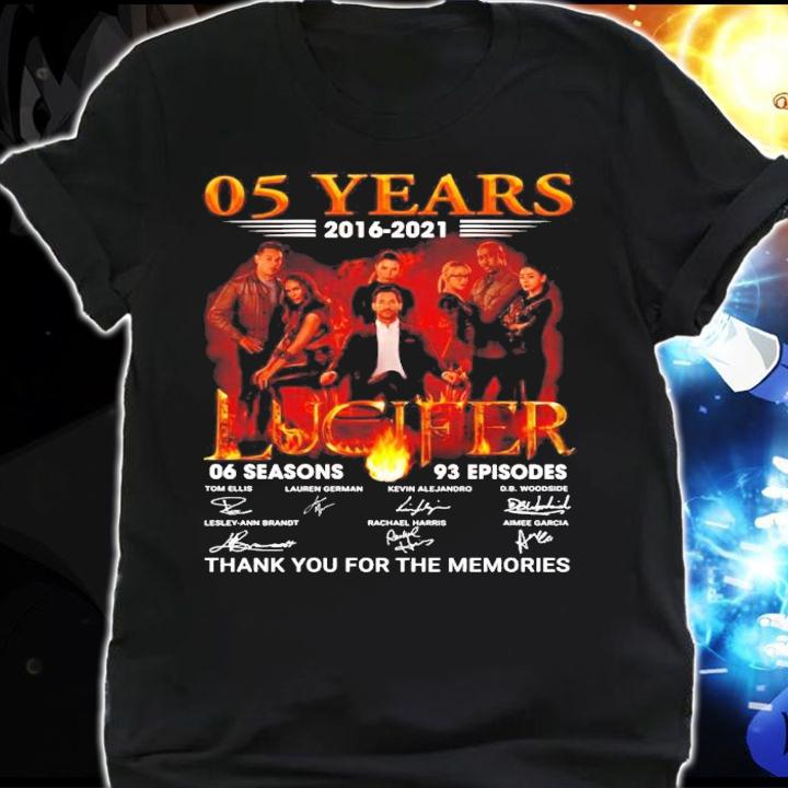05 years 2016 2021 Lucifer 06 season 93 episodes signatures t-shirt shirt