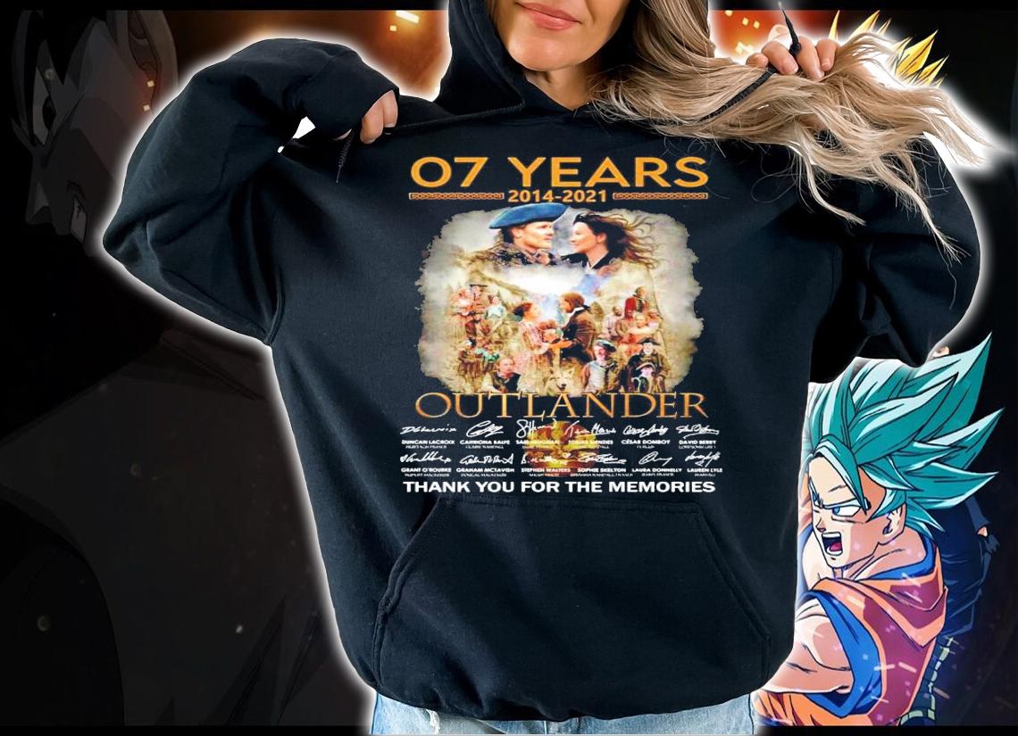 07 years 2014 2021 Outlander signature thank you for the memories t-shirt hoodie
