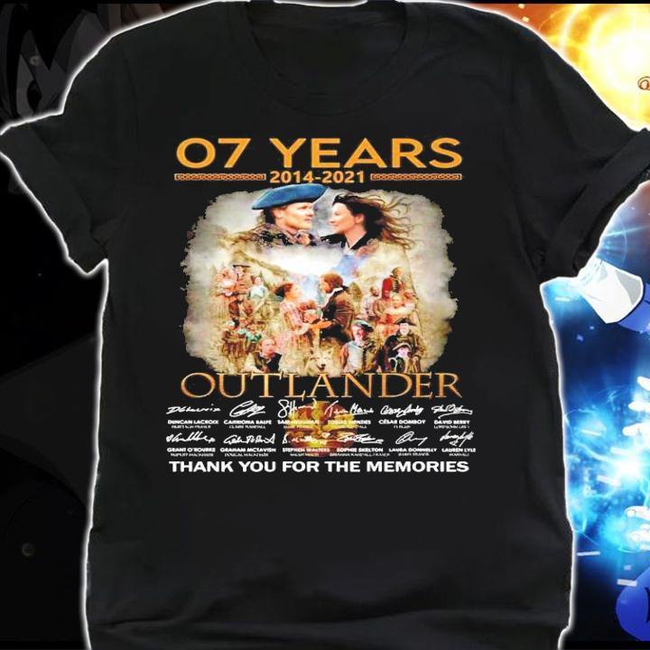 07 years 2014 2021 Outlander signature thank you for the memories t-shirt shirt