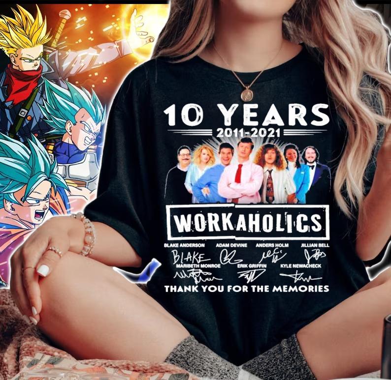 10 years 2011 2021 Workaholics Signatures Thank You For The Memories t-shirt woman shirt