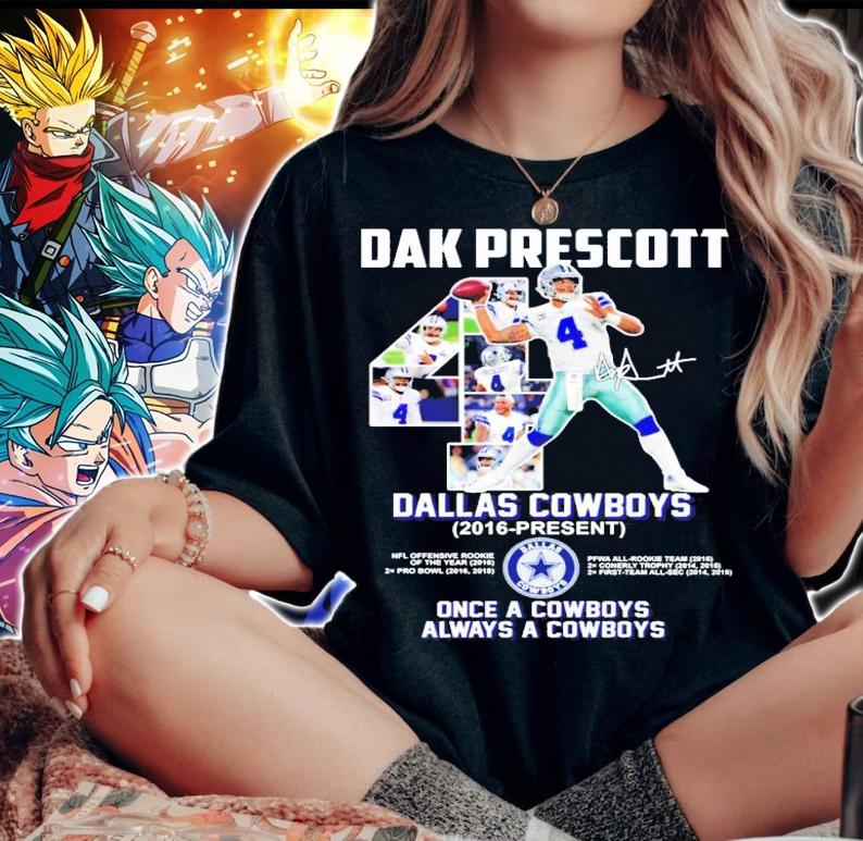 4 Dak Prescott Dallas Cowboys 2016-present t-shirt woman shirt