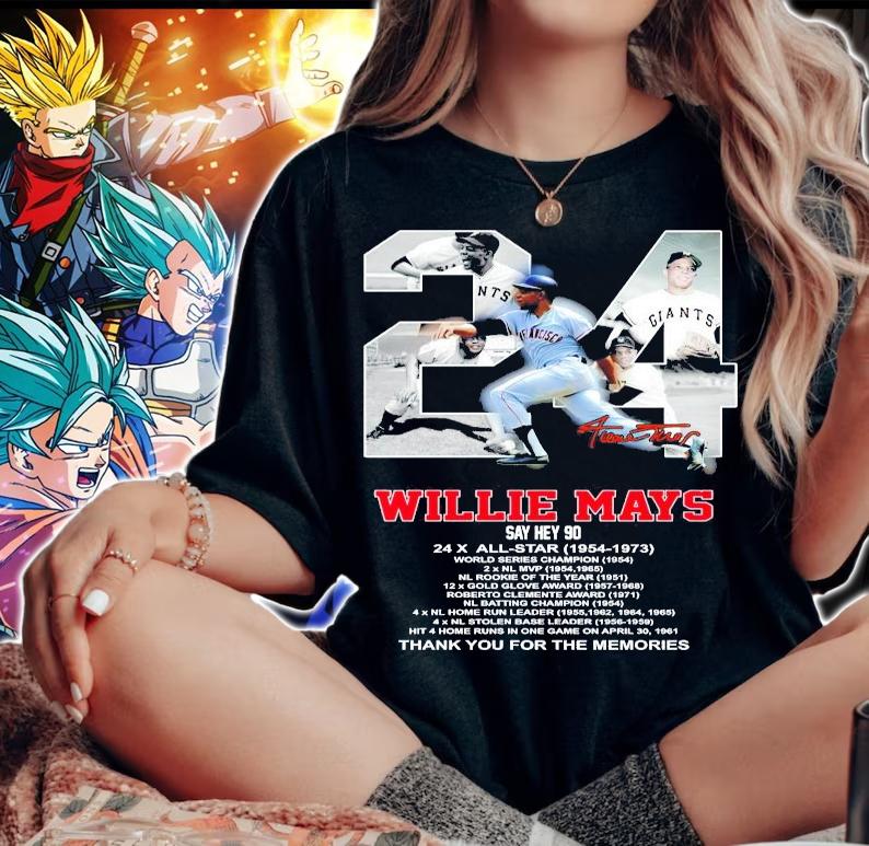 24 Willie Mays Say Hey Kid San Francisco Giants t-shirt woman shirt