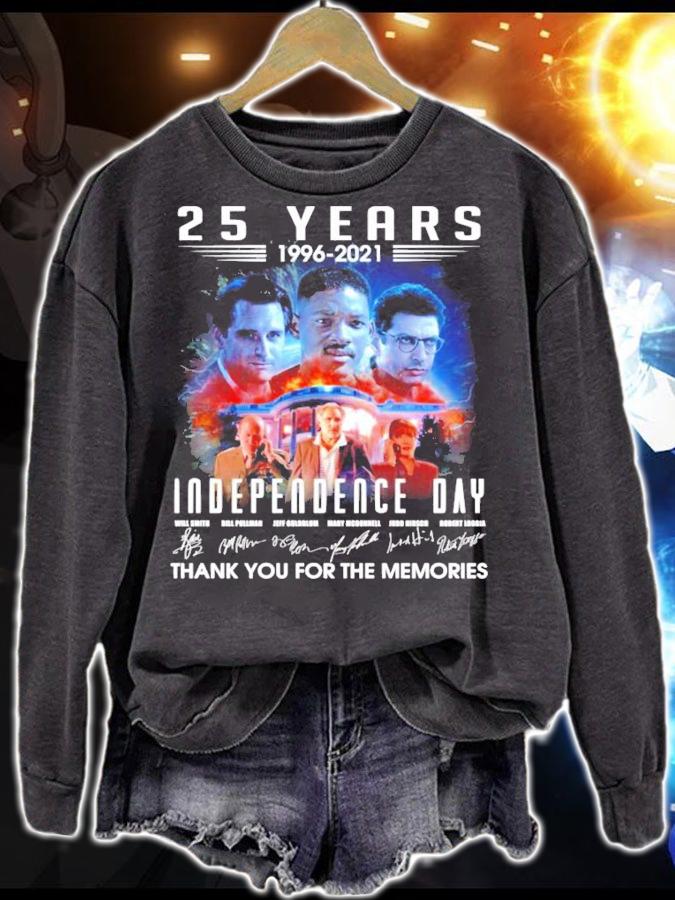 25 Years 1996-2021 Independence Day Signatures Thank You For The Memories t-shirt sweatshirt