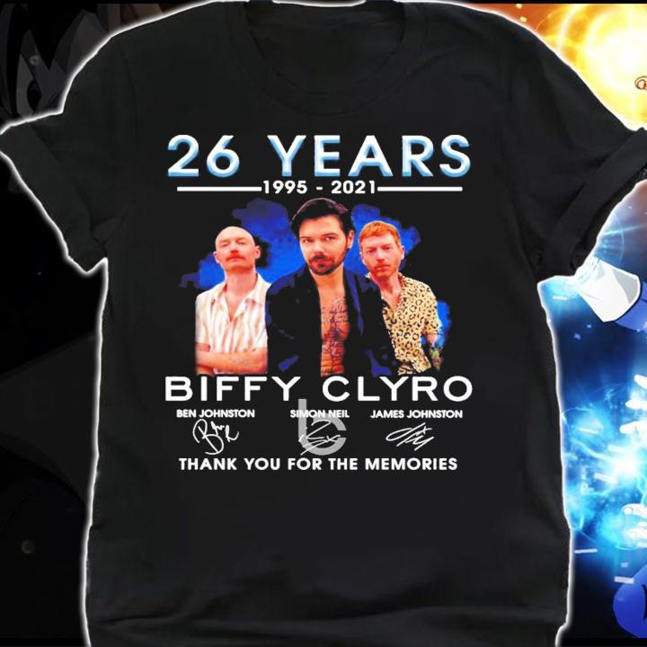26 years 1995-2021 Biffy Clyro signatures thank you for the memories t-shirt shirt
