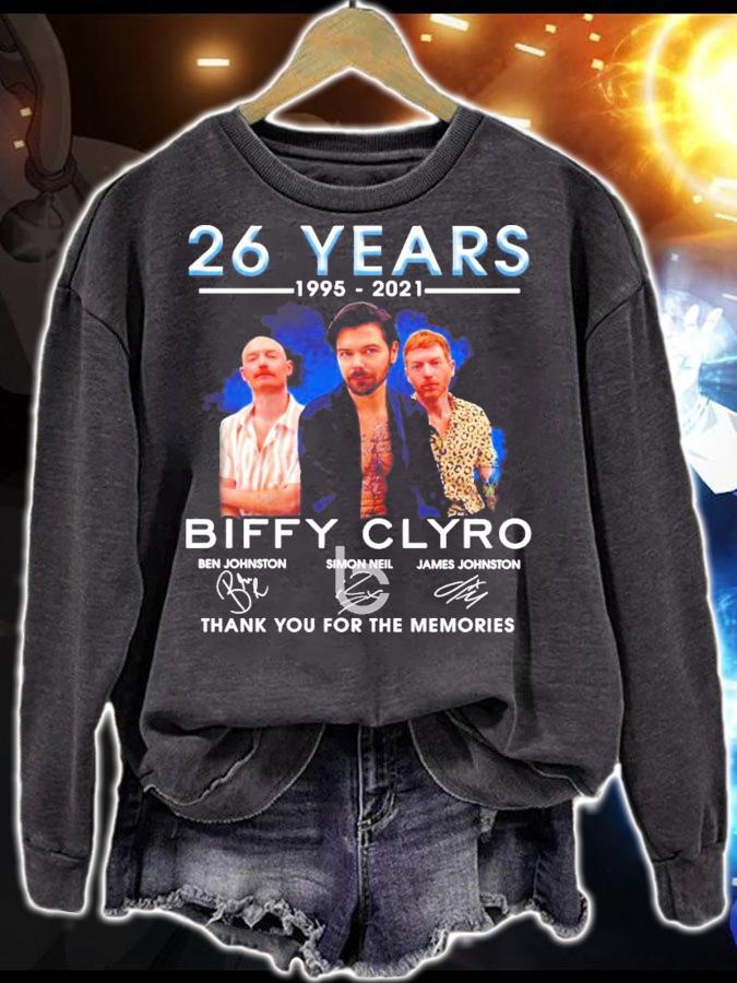 26 years 1995-2021 Biffy Clyro signatures thank you for the memories t-shirt sweatshirt