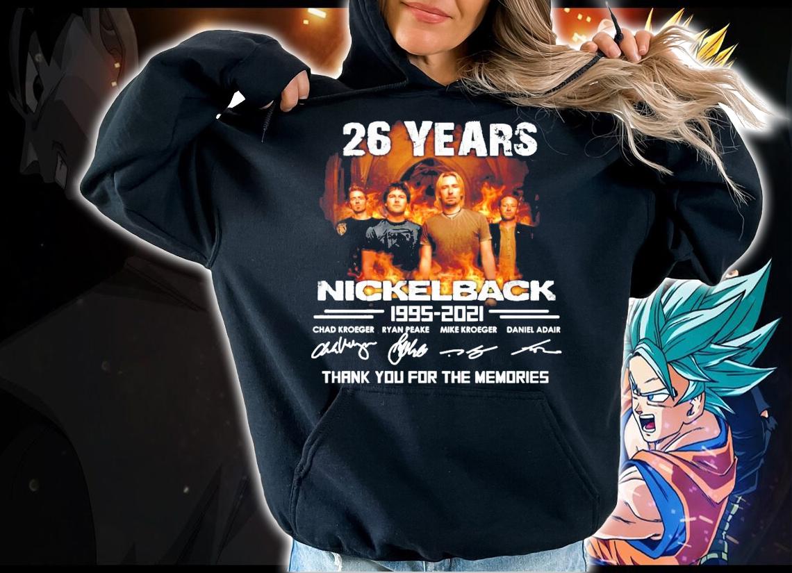 26 years Nickelback 1995-2021 signatures t-shirt hoodie
