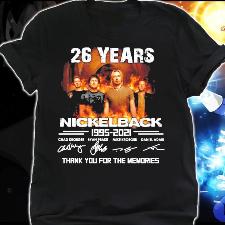 26 years Nickelback 1995-2021 signatures t-shirt shirt