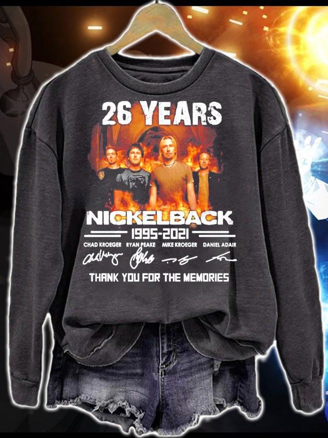 26 years Nickelback 1995-2021 signatures t-shirt sweatshirt