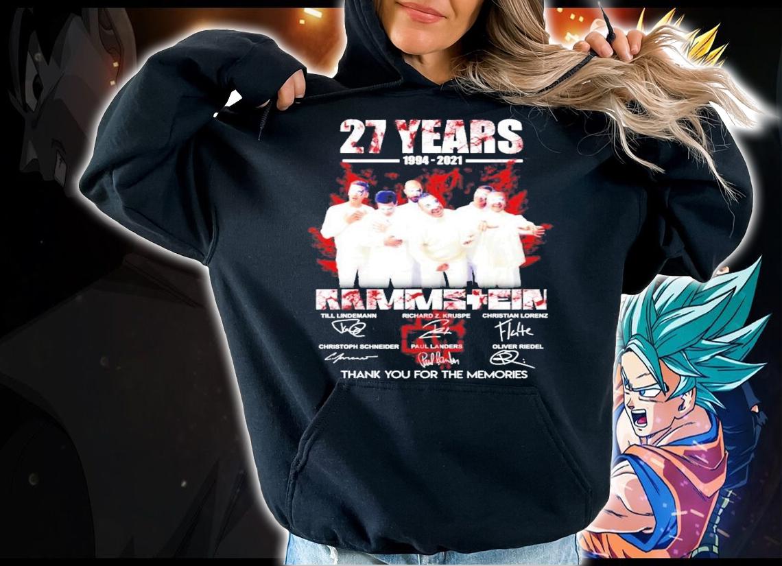 27 years 1994-2021 Rammstein signatures t-shirt hoodie