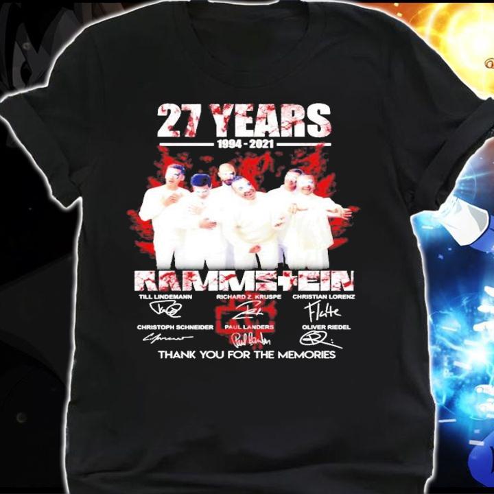 27 years 1994-2021 Rammstein signatures t-shirt shirt