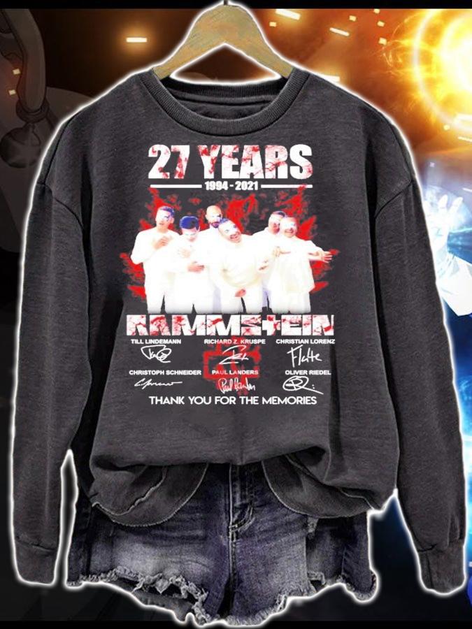27 years 1994-2021 Rammstein signatures t-shirt sweatshirt
