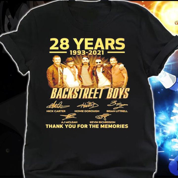 28 years 1993-2021 Backstreet Boys signatures t-shirt shirt