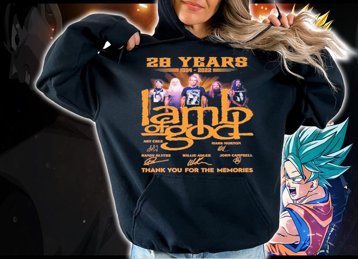28 years 1994-2022 Lamb Of God signatures t-shirt hoodie