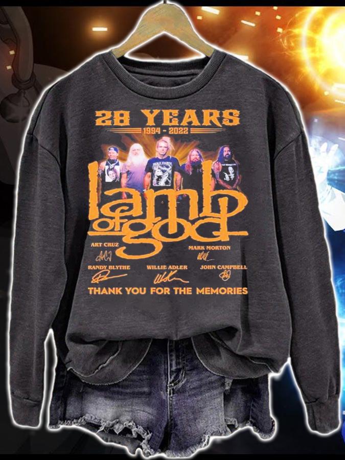 28 years 1994-2022 Lamb Of God signatures t-shirt sweatshirt