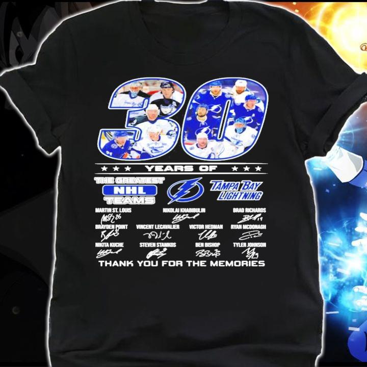 30 years of The Greatest NHL teams Tampa Bay Lightning signatures t-shirt shirt