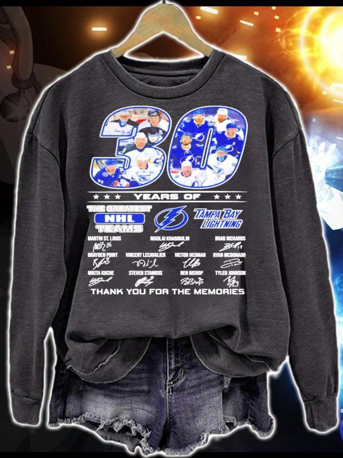 30 years of The Greatest NHL teams Tampa Bay Lightning signatures t-shirt sweatshirt