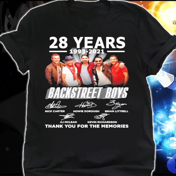 Backstreet Boys 28 years 1993-2021 thank you for the memories t-shirt shirt