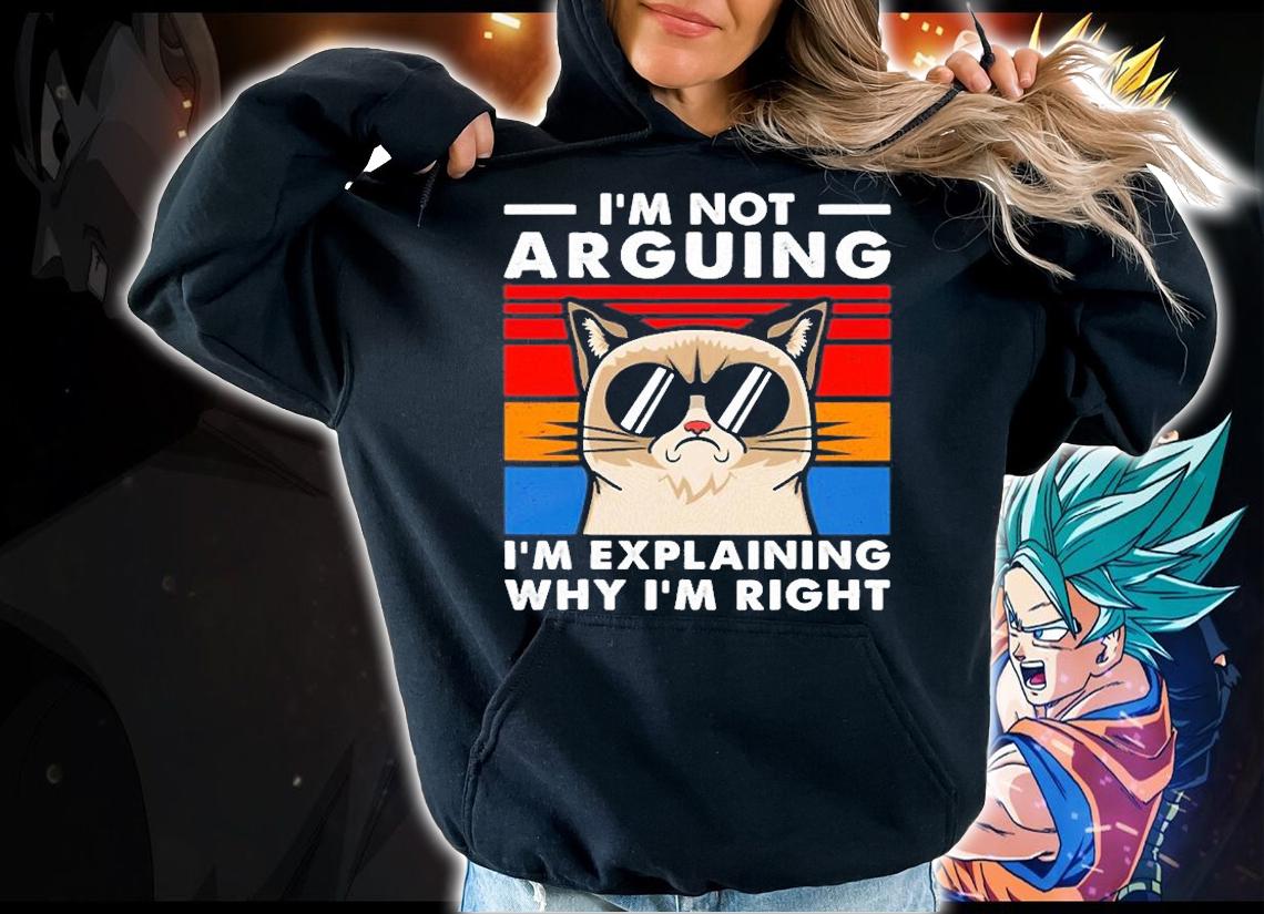 Cat I'm Not Arguing Im Explaining Why Im Right Vintage T-Shirt hoodie