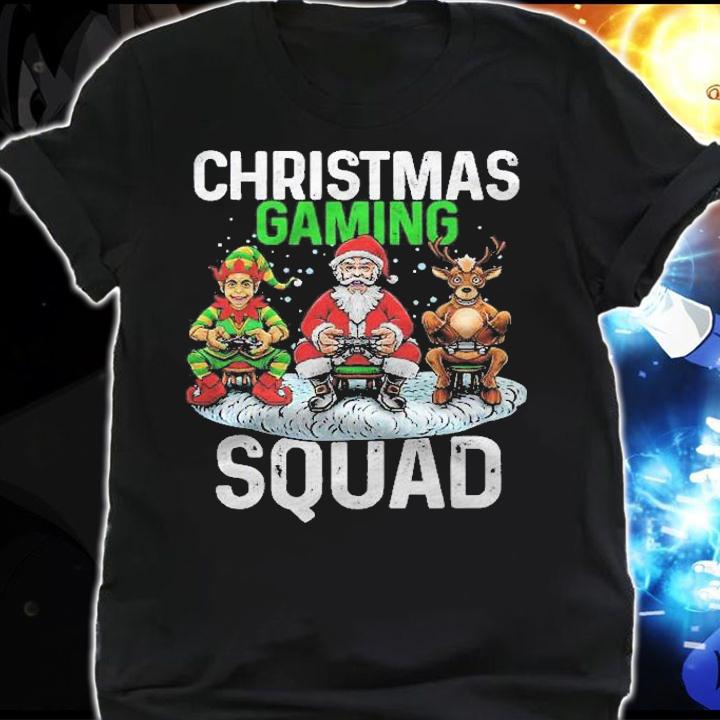 Christmas Gaming Squad Santa Reindeer Elf Gift Boys Kids Shirt shirt