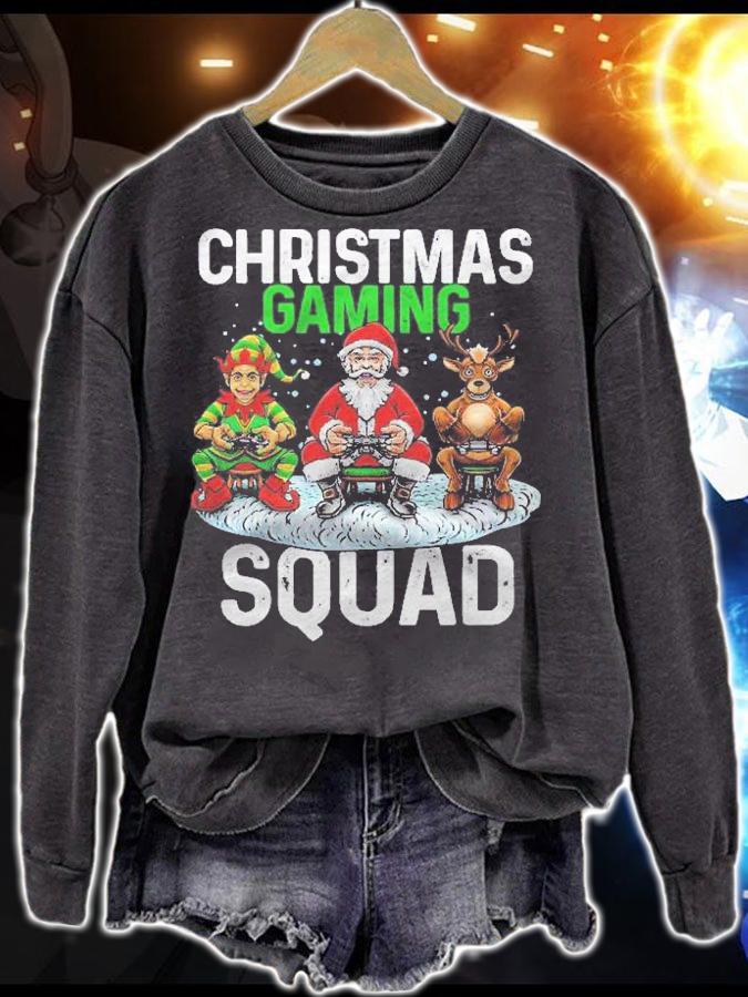 Christmas Gaming Squad Santa Reindeer Elf Gift Boys Kids Shirt sweatshirt