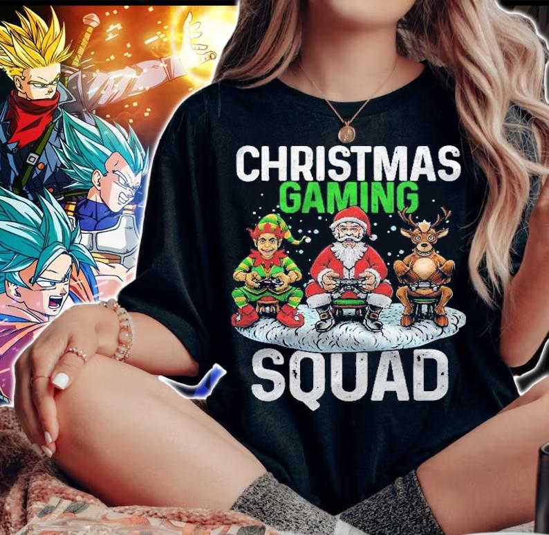Christmas Gaming Squad Santa Reindeer Elf Gift Boys Kids Shirt woman shirt